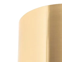 Wandlamp zwart met flexarm en kap goud 15 cm - Brescia