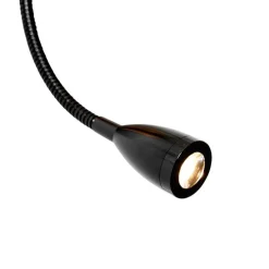 Wandlamp zwart met flexarm en kap goud 15 cm - Brescia