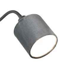 Wandlamp zwart met kap grijs schakelaar en flex arm - Merwe