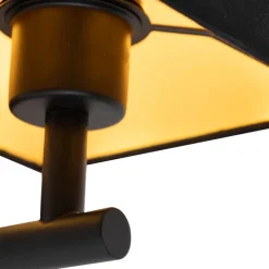 Wandlamp zwart met USB en vierkante zwarte kap - Combi 1