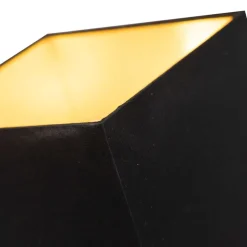 Wandlamp zwart met USB en vierkante zwarte kap - Combi 1