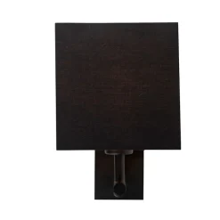 Wandlamp zwart met USB en vierkante zwarte kap - Combi 1