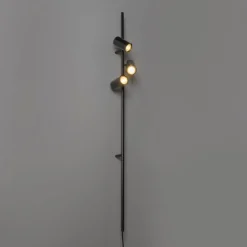 Wandlamp zwart met voetschakelaar 3-lichts - Jeana Luxe