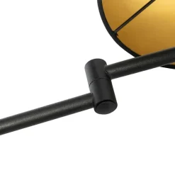 Wandlamp zwart met zwarte kap en verstelbare arm - Ladas Deluxe