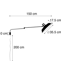 Wandlamp zwart verstelbaar met schakelaar - Danielle