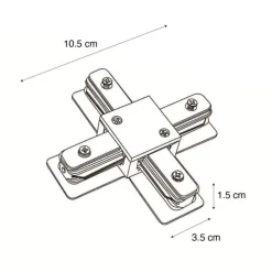 X-Koppelstuk voor 1-fase rail wit - Iconic