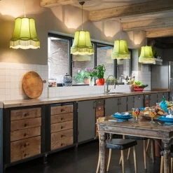 Zijden lampenkap groen 45/30/44 - Granny