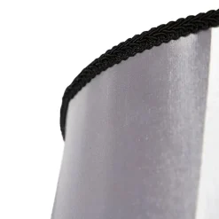 Zijden lampenkap zwart met grijs 45 cm - Granny